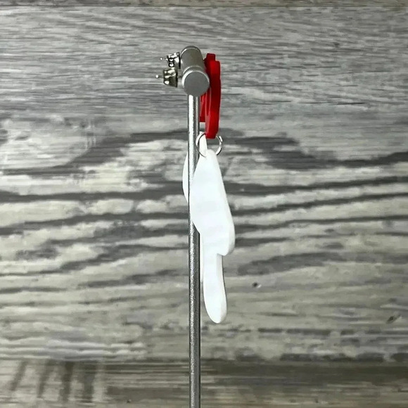 Mushroom Colorful Flower Stud Dangle Earring - Picture 3 of 7